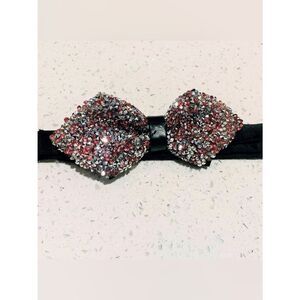 John Sparks Glitter Pink & Silver Bow tie